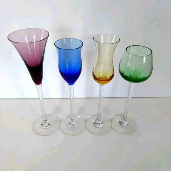 Lenox Dining Lenox Vintage Long Stemmed Color Gems Cordial Glasses